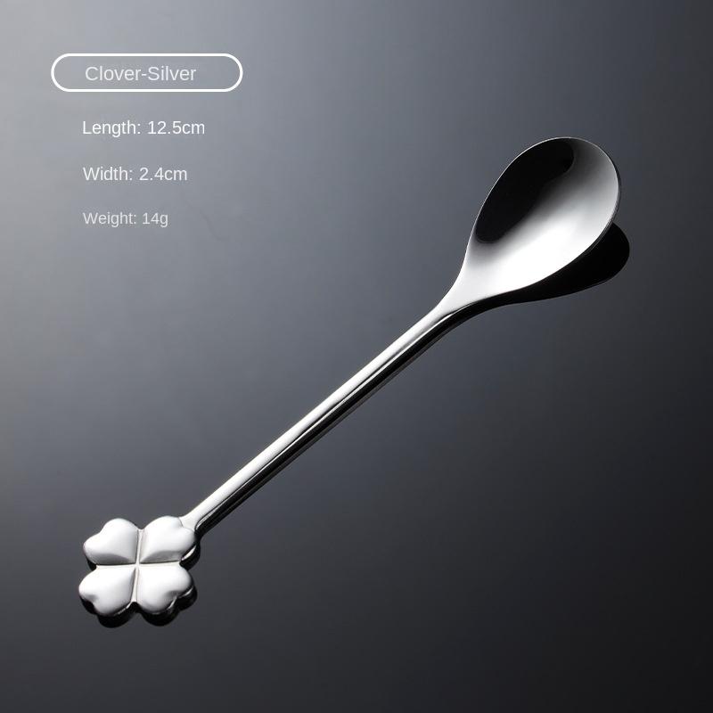 HANYANG304 Совок для кофе из нержавеющей стали в форме цветка, титановый, позолоченный, красочный