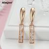SIMJOO Zircon Earrings for Women Fashion Rose Gold Color Rectangular Earrings