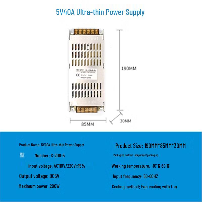220V to 24V/12V/5V DC LED Power Supply Transformer for LED Strips, 2A/5A/10A/15A/20A