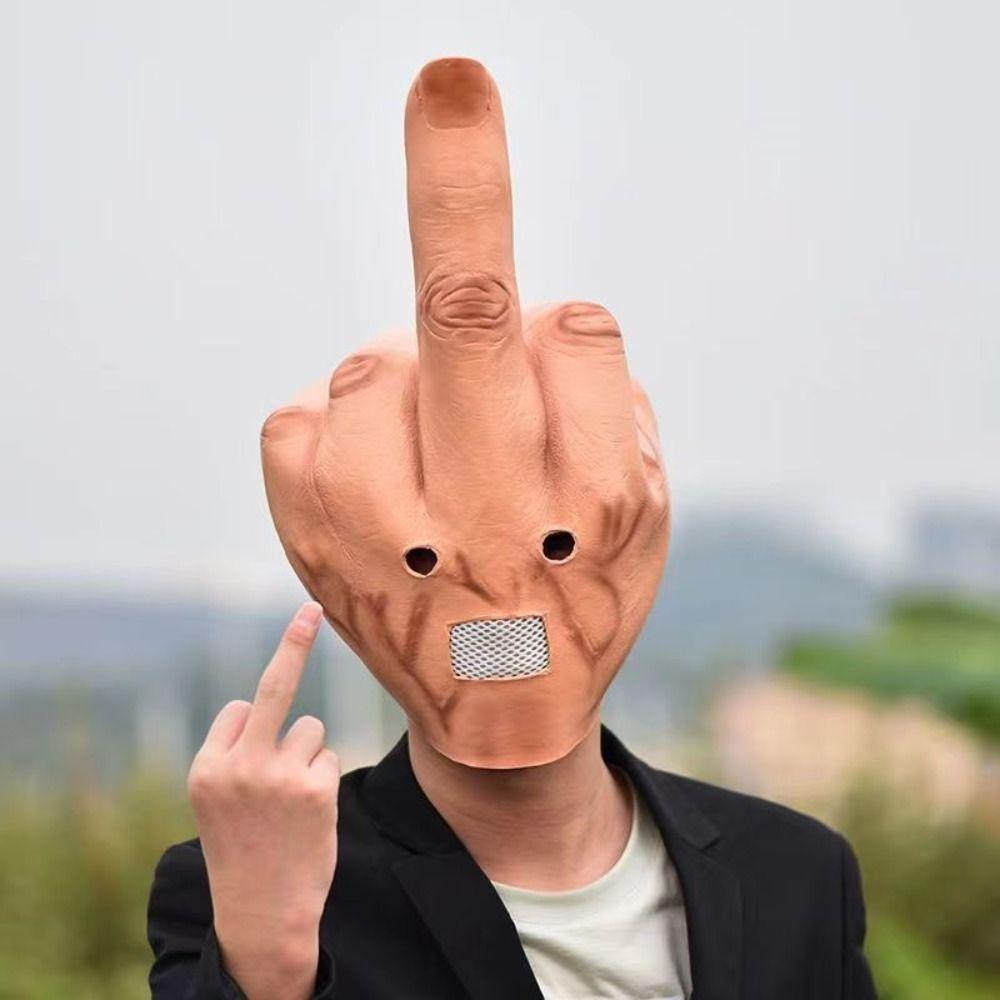 Vertical Middle Finger Despise Mask Give The Finger Spoof Headgear Props  Carnivals