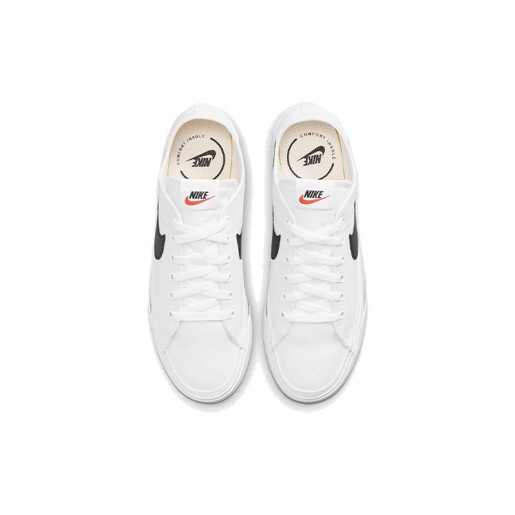 Nike Холщовые белые черные мужские кроссовки Court Legacy CW6539-101