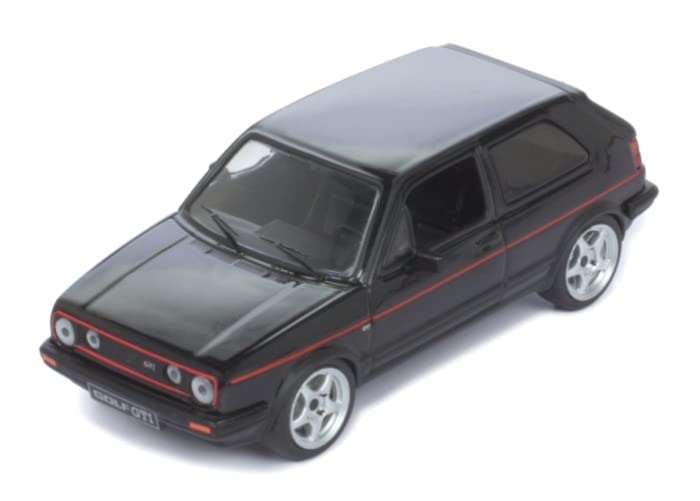 Ixo Model VW Golf GTI 84 Metallic Line Silver Wheel CLC417N (MKII) Black/Red 1/43