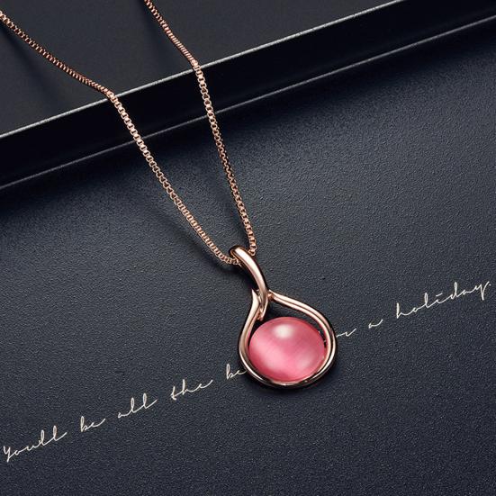 Женщины круглой формы из искусственного опала кулон ожерелье серьги-гвоздики серьги комплект ювелирных изделий подарок