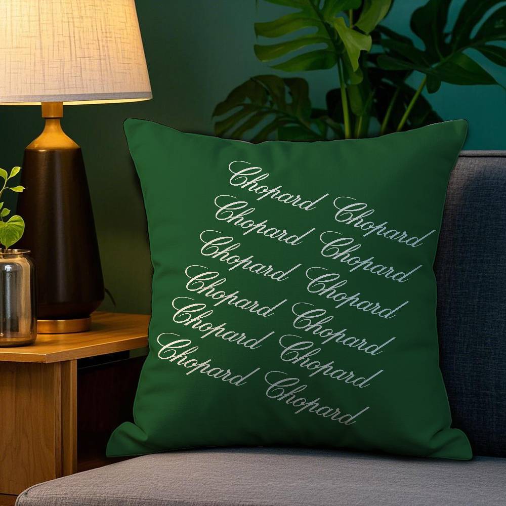 Brand C-Chopard Jewelry Pillow Case Plush Fabric Soft Double Sided Print Home Sofa High Quality Cushion Cover Throw