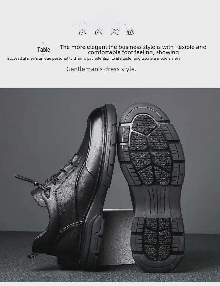 Мужские кроссовки из натуральной кожи: Модные повседневные и деловые туфли в британском стиле с круглым носком.