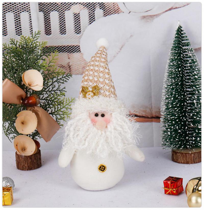 2025 Christmas Decoration Supplies Window Decoration Ornaments Sitting Posture White Plush Toy Old Man Snowman Doll