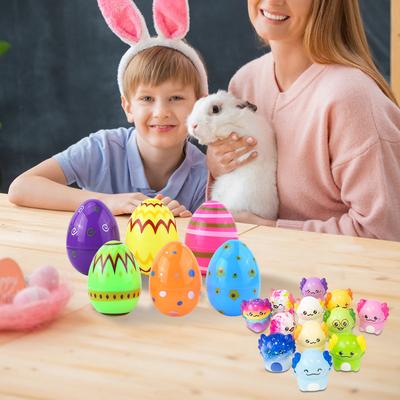 Набор из 12/24 предварительно наполненных пасхальных яиц с игрушками для снятия стресса, наполнители для пасхальной корзины для детей, призы для пасхальной охоты за яйцами, классные призы