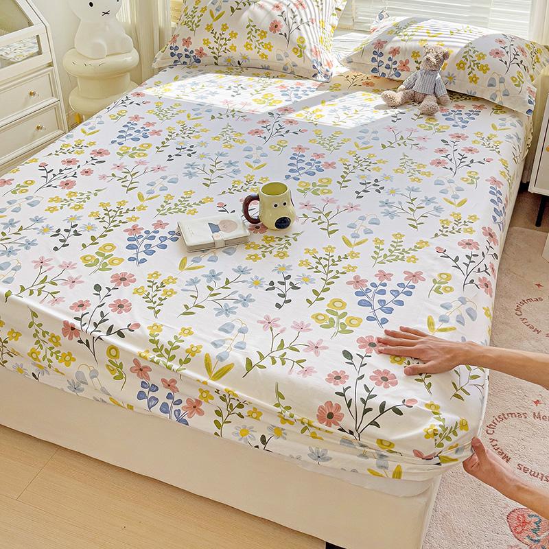 Комплект простыней на резинке из 3 предметов с красочными цветами и листьями, ботанический узор, 100% хлопок, приятный для кожи чехол для матраса, комплект постельного белья размера «queen size»