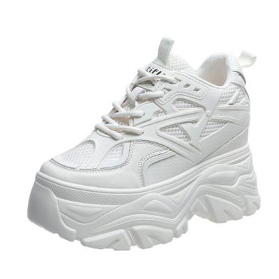 Весна-Осень Дышащие сетчатые кроссовки Скрытое Увеличение Спортивная Обувь Женская Танкетка Повседневная Массивная Обувь Высокая Платформа 9 СМ