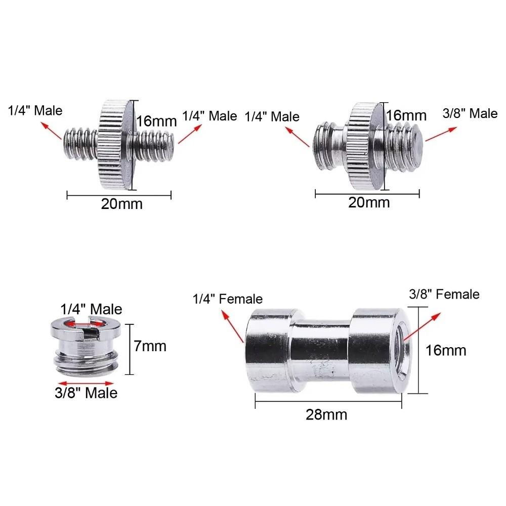 Male To Female Mount Screw Kit 1/4" to 3/8" Screw Convert Adapter Camera Screw Nut Set Monopod
