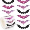 500pcs/roll Flash Bat Stickers Halloween Sticker Laser Halloween Gift Seal Sticker Stationery Stickers Envelope Journal Decor
