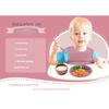 Baby Silicone Tableware Set Newborn Baby Complementary Tableware Silicone Compartmentalized Meal Plate Complementary Bowl Bib Feeding Set