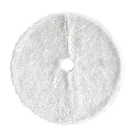 Искусственный мех юбка для рождественской елки Белая пушистая юбка для рождественской елки Толстый мягкий плюшевый коврик для зимних праздников Рождественское украшение для вечеринки