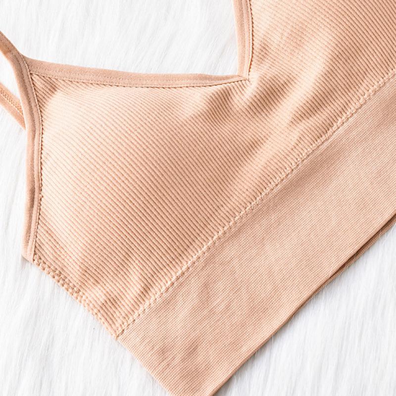 Women Padded Underwear U Backless Bralette Seamless Bras Sleep Top Camis Cotton Wireless Fitness Bra Lingerie