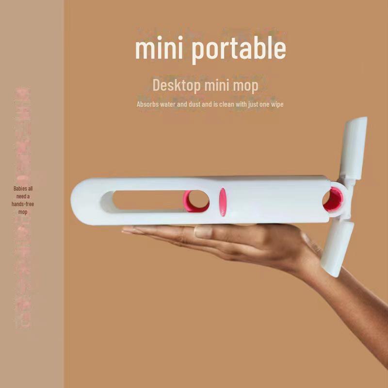 Hangable Desktop Mini Mop: Hands-Free Cleaning, Portable Broom with Strong Water Absorption, Multifunctional