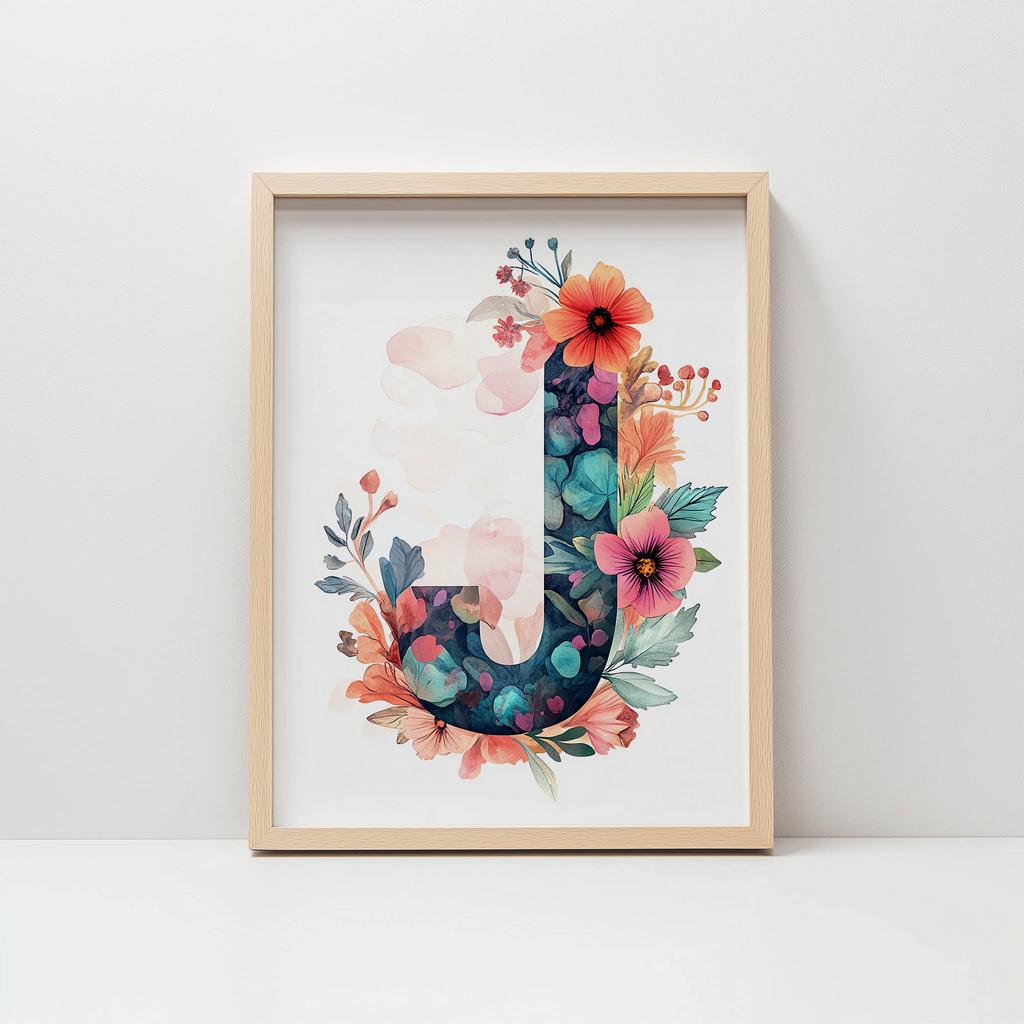 Plakat J W Kwiatach Plakat J W Kwiatach, 50X70 Cm, Rama Drewniana Ciemny Brąz, Papier Matowy 230 Gsm