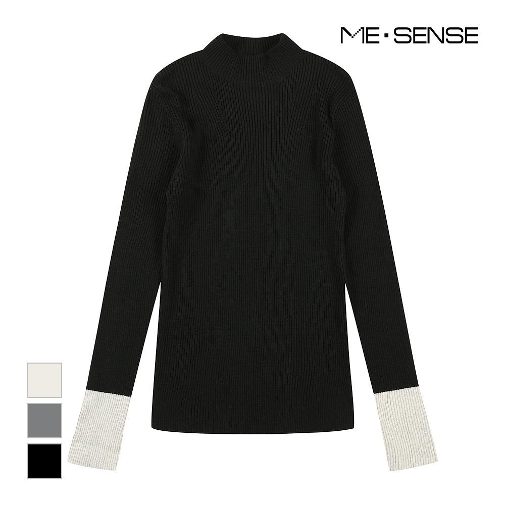 MESENSE Slim Knit With Contrast Sleeve Hem_Mb3Yknm602Z