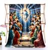 NO.3 3D Pray Holy Bible Cross Jesus Soft Flannel Blanket for Bed Bedroom Sofa Picnic,Throw Blanket for Cover Outdoor Leisure Nap