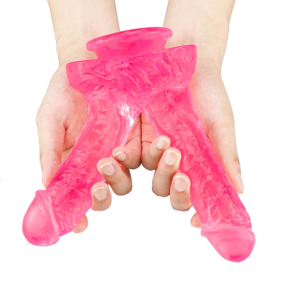 Симуляция женской мастурбации Пенис Двуглавый Большой Дилдо Игрушки для взрослых Секс-игрушки Лара