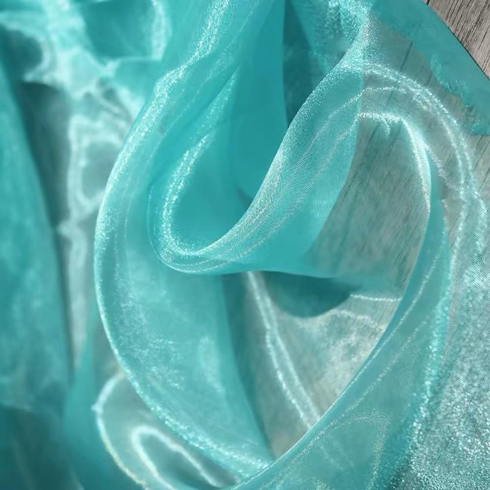 Блестящая Кристальная Органза Ткань для DIY Жидкий Блеск Прозрачная Марля Ткань Полупрозрачная Мягкая Драпирующаяся Свадебная Ткань для Заднего Плана