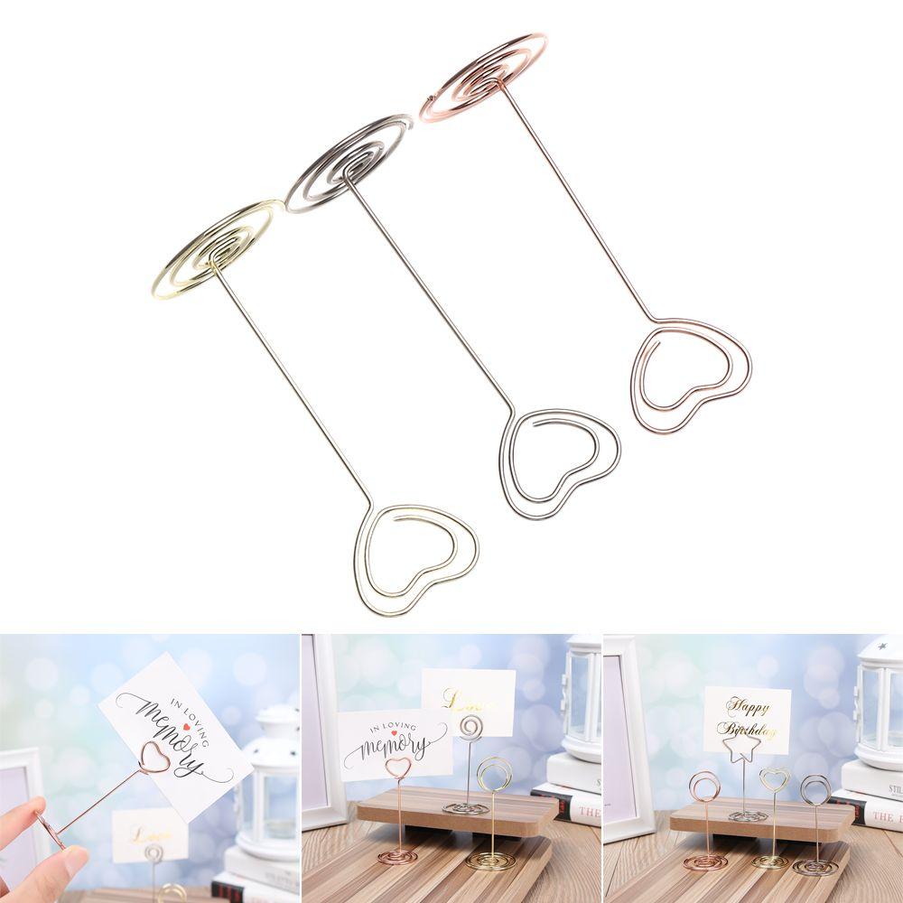Decoration Heart Shape Wedding Supplies Clamps Stand Table Numbers Holder Place Card Photos Clips