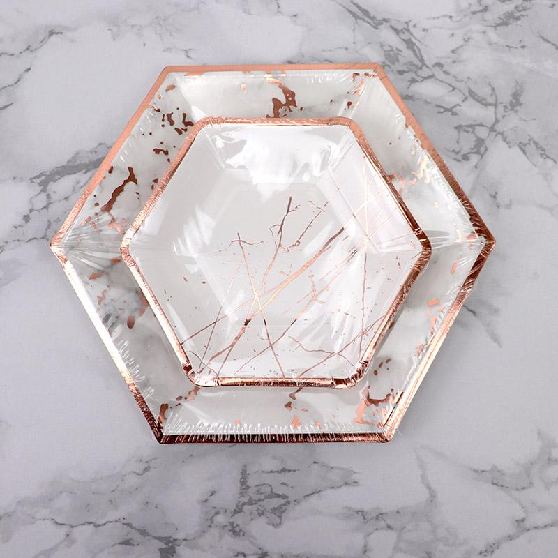 Одноразовая посуда из золотой фольги и мрамора, бумажные тарелки для вечеринок, стаканчики, сувениры на вечеринку в честь рождения ребенка, бумажные трубочки для питья, принадлежности для свадебной вечеринки
