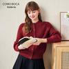 Women's Round Neck Thickened Wool Cardigan