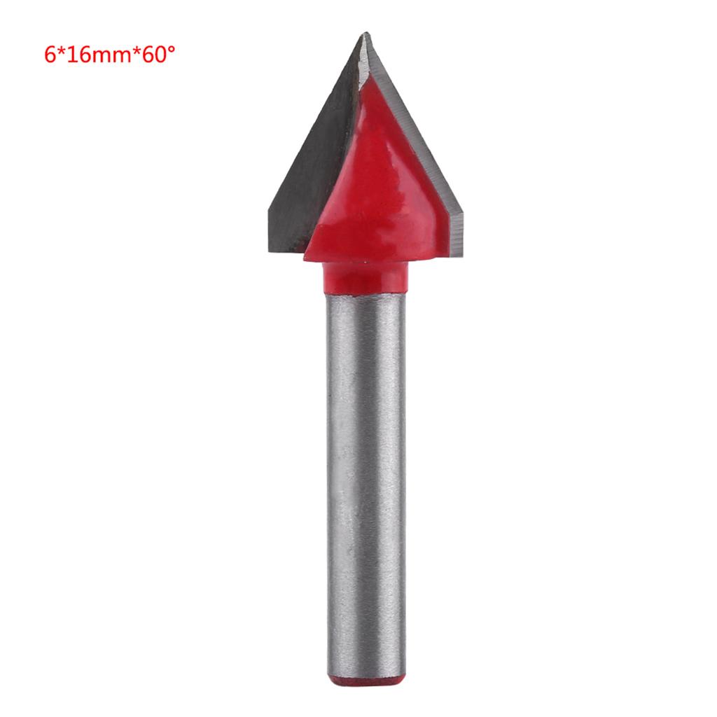 Вольфрамовая сталь деревообрабатывающий фрезерный станок с ЧПУ сверло остроты VGroove режущий инструмент вал 6 мм (6*16мм*60 градусов )