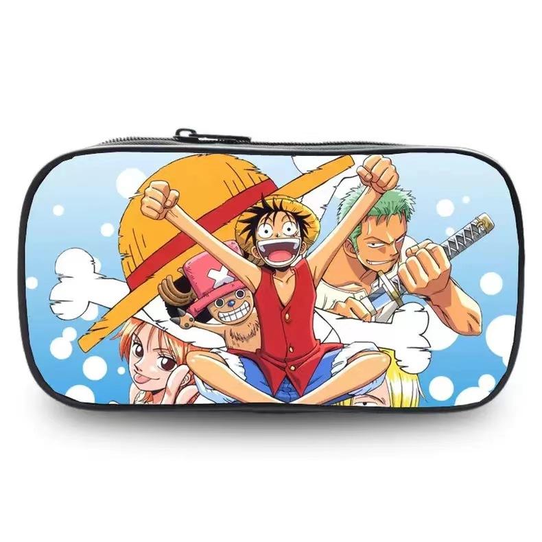 Cartoon Anime One Piece Luffy Zoro Sanji Marco Ace Sabo Pencil Case Stationery Box Students School Pen Pouch Bags Gifts