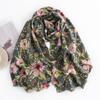 Floral Print Long Fashion Commuter Winter Imitation Cashmere Scarf Women's Neck Warmer Cold-proof Neck Scarf Elegant Light Luxury Shawl