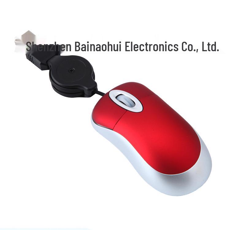 Retractable Mini Wired Mouse for Kids - Multi-color, Portable, Travel-Friendly