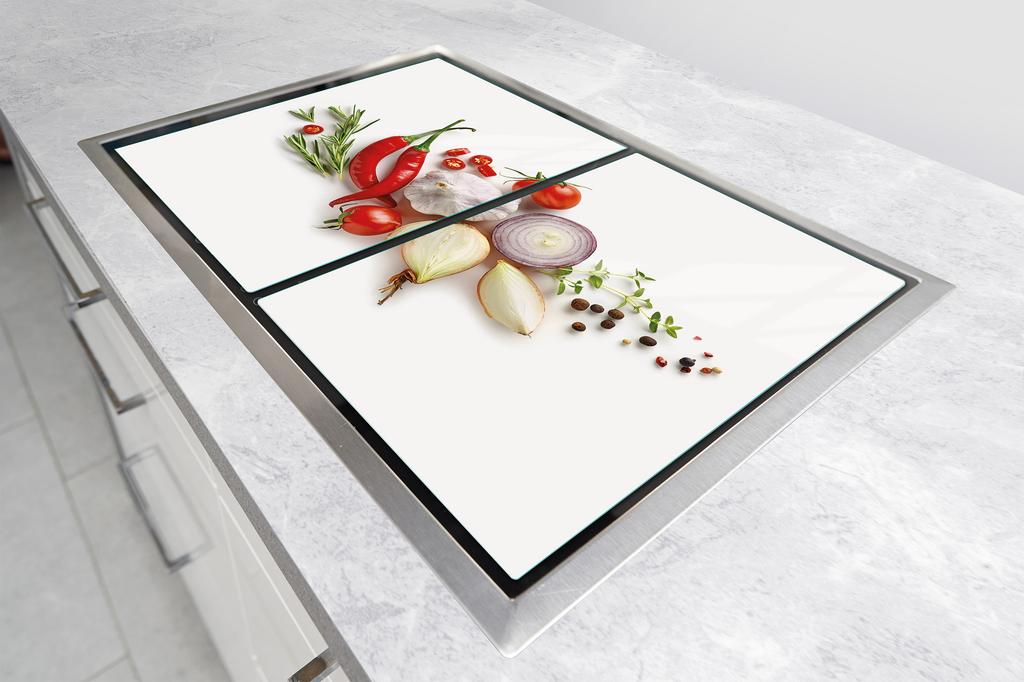 СТЕКЛЯННАЯ ЗАЩИТНАЯ ПАНЕЛЬ ДЛЯ КУХНИ 2x35x52 ОВОЩИ