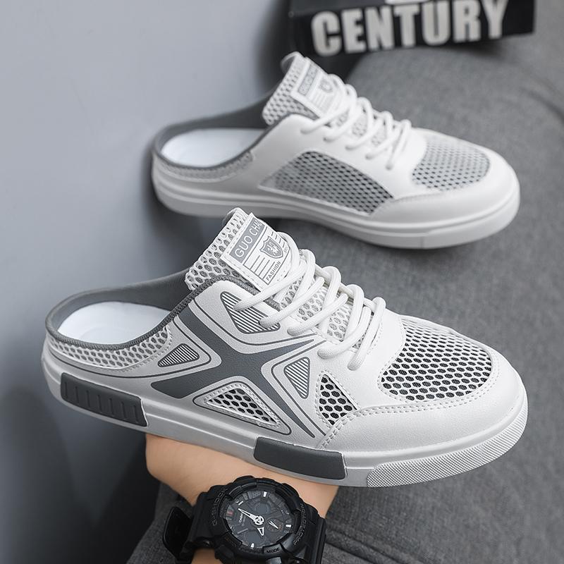 Большой размер 47 роскошные мужские полутапочки сандалии удобные дышащие повседневные туфли мужские модные кроссовки для отдыха мужские тапочки сланцы обувь мужская