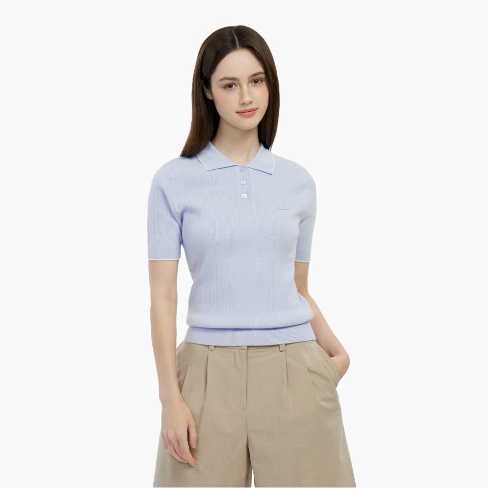 Lacoste Женский джемпер-поло с ажурной вязкой PF413E-56GJ2G