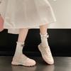 Women's Ballet Lace-up Versatile, Light and Breathable Sports Little White Shoes Increase the Retro Trend