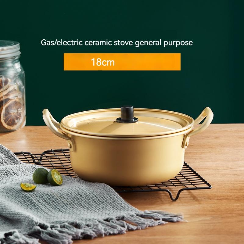 Мини Военный Горшок для Лапши Посуда Рамен Кемпинг Горшок Двойные Ручки С Крышкой Кастрюля для Бульона Горшок для Рамен Быстрого Приготовления Хотпот Корейский