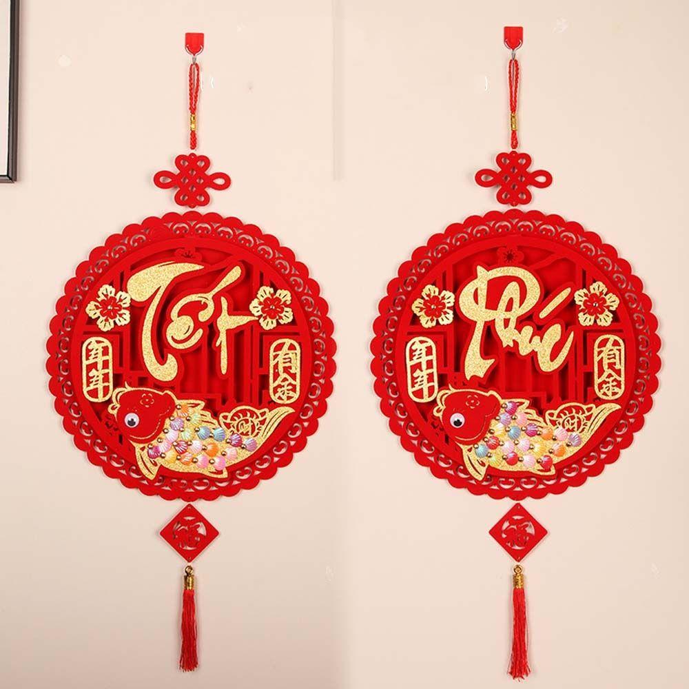 Red Vietnamese New Year Pendant Blessing Vietnam Lucky Ornament Home Decorations