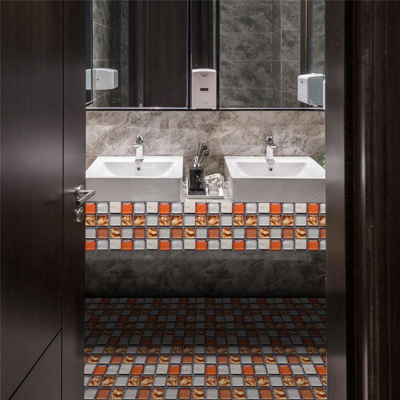 10см*10см/10шт 3D Мозаичная Самоклеящаяся Плитка Толстые Водонепроницаемые Обои Наклейки на Пол Сделай Сам Дом Кухня Ванная Декор