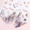 Polish New Year Xmas Winter Design Holographics 3D Glitter Gold White Nail Stickers
