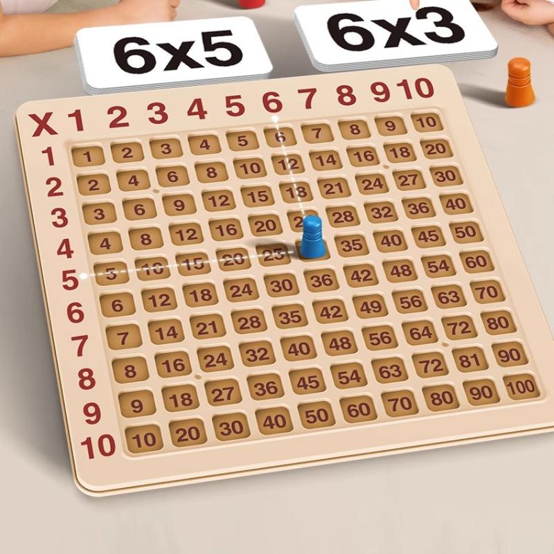 99 Multiplication Board Game Premium Wooden Montessori Learning Toy for Kids Early Arithmetic Study Kindergarten Supply