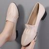 Женские весенние туфли больших размеров на плоской подошве с круглым носком и неглубоким берцем, мягкие туфли для мам