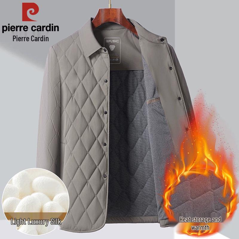 Pierre Cardin Мужская зимняя теплая куртка из смесовой шелковой ткани