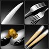 16Pcs Dinnerware Sliver Stainless Steel Cutlery Gold Plated Western Tableware Dinner Set Mirror Knife Fork Spoon Dishwasher Safe
