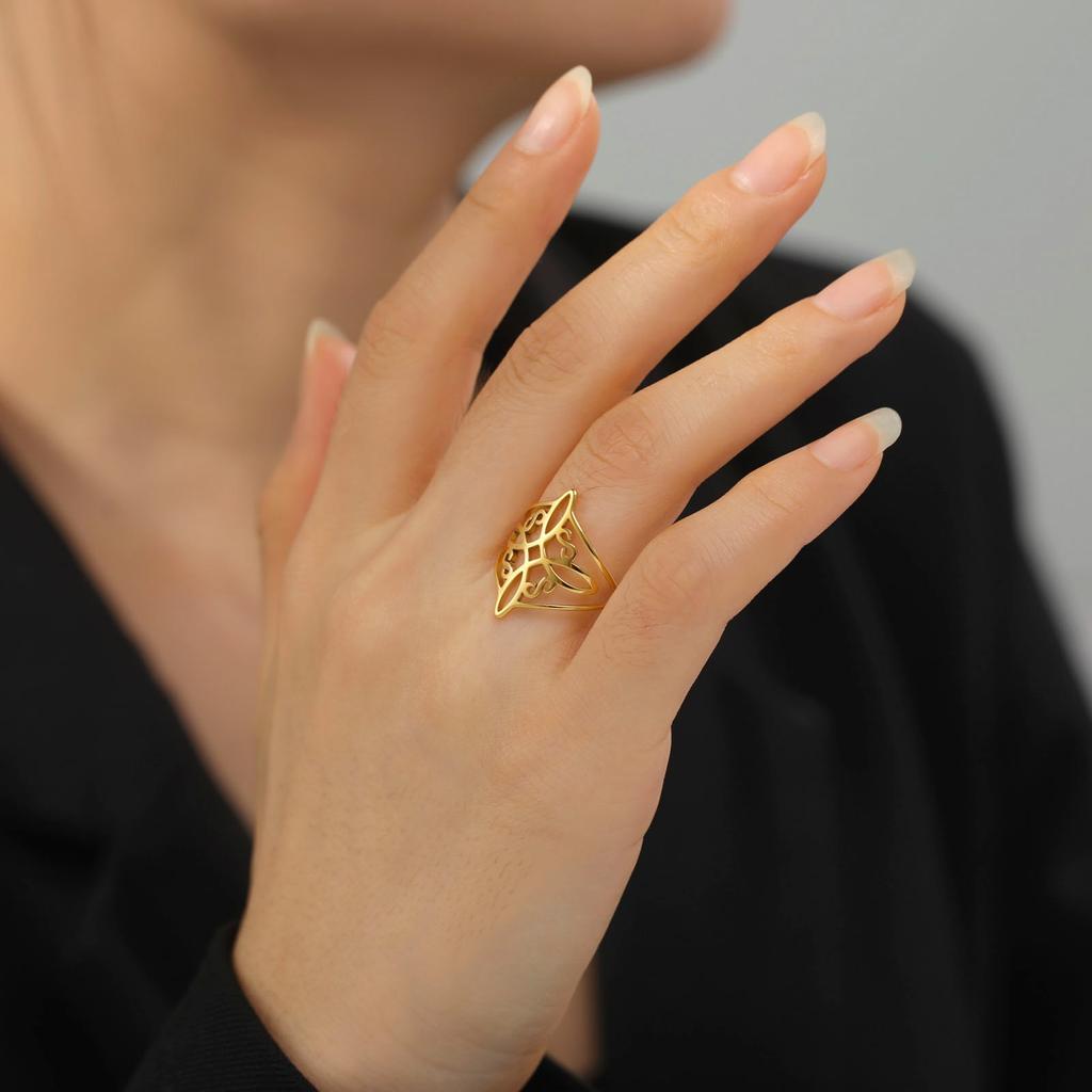 Стильное женское кольцо, кельтский орнамент, модная бижутерия