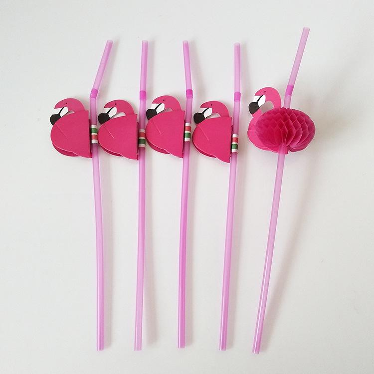 Соломинки Фламинго - Розовые Украшения для Вечеринки для Напитков и Фотореквизит
