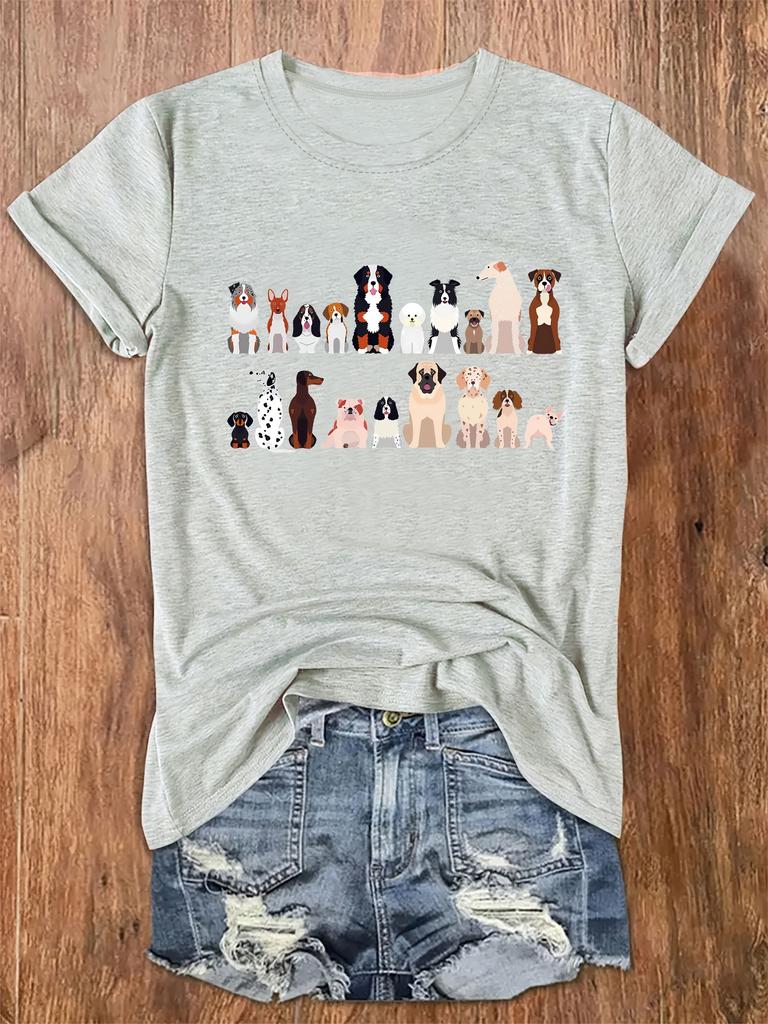Cute Dog Breed Collage Women's Tee - Pet Lover Casual Top