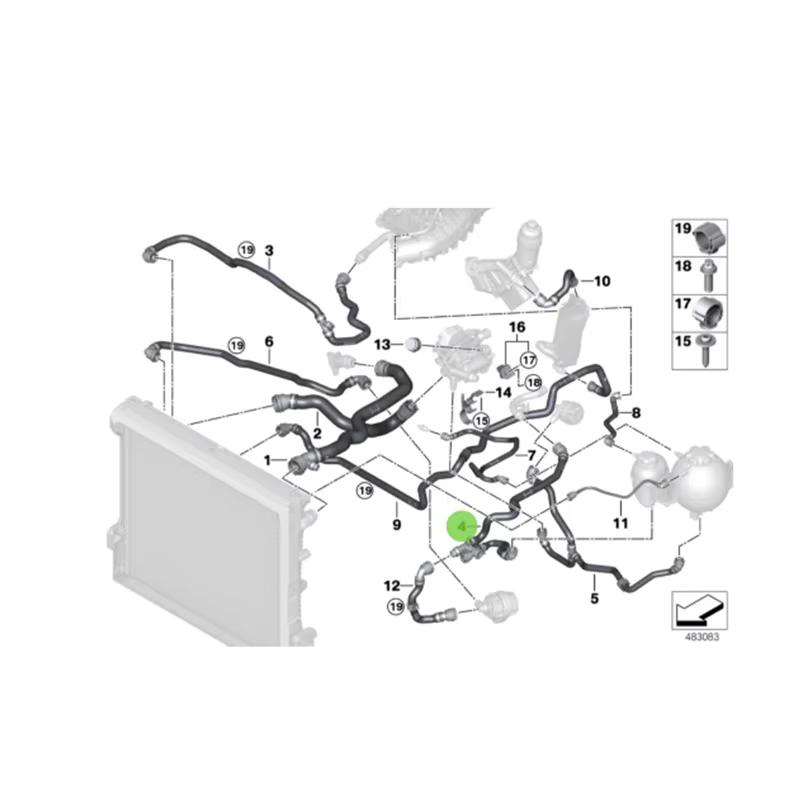 17127535543 x4 g02 30 ix x3 g01 g08 coolant return line