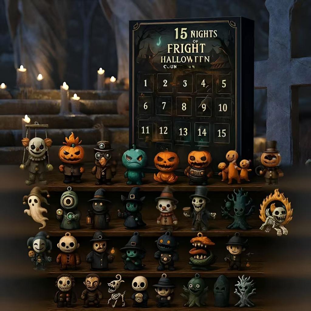 7/15/31-Day Halloween Countdown Calendar Halloween Advent Calendar with Collectible Eerie Figurines Surprise Box Halloween Gifts