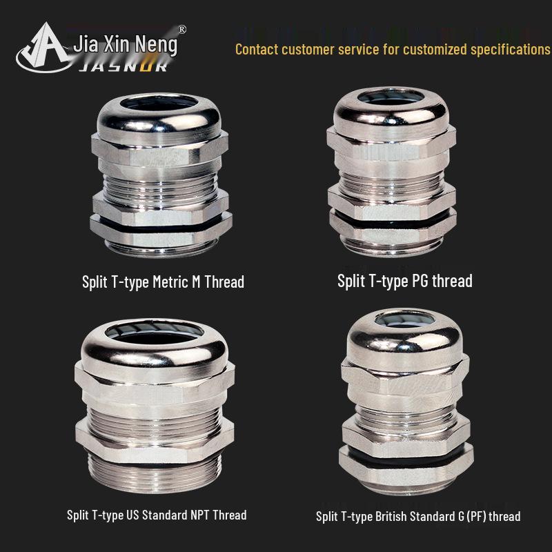 Waterproof Metal Wire Cable Connector with Lock Nut Gland, PG Sealing, M18/M12 Entry Hole.