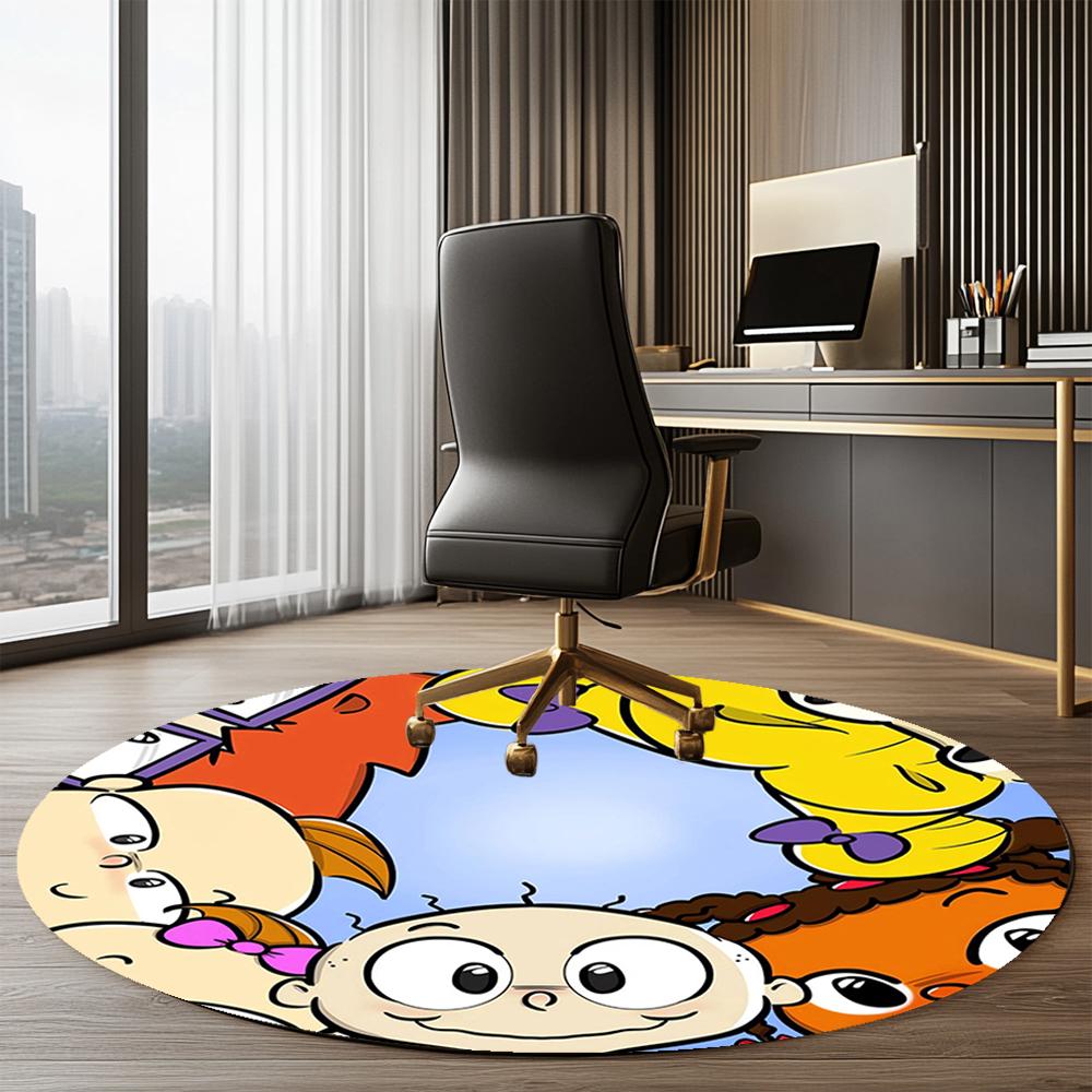 Rugrats Printed Round Rug Carpet Chair Rug Area Rug Entryway Doormats,for Office Chair Living Room Bedroom Kitchen Room.